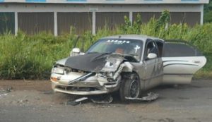 Mobil Istri Kapolsek Betung Tabrakan Di Pulau Harapan