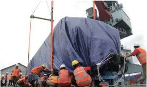 LRT Delapan Gerbong Tiba Di Pelabuhan Boom Baru Palembang