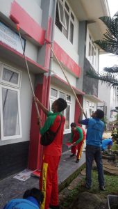 Cat Gedung Lapas, Lapas Banyuasin Kerja Bakti Bersama Warga Binaan