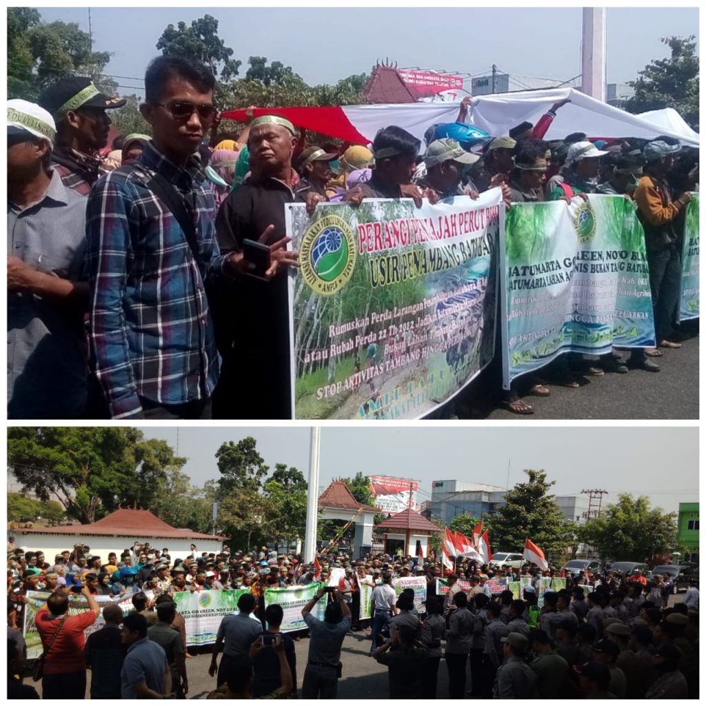 Demo Tolak Penambangan Batu Bara di Desa Batumarta OKU