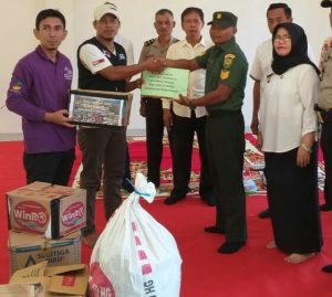 ACT Lahat Terima Bantuan Donasi Bencana Alam Dari Unsur Tripika Merapi Barat