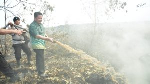 Gubernur Turun Langsung Padamkan Api
