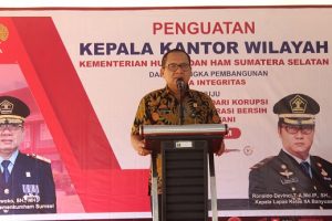 Dorong Raih WBK, Kakanwil Kemenkumham Sumsel Beri Penguatan Pembangunan ZI Lapas Banyuasin