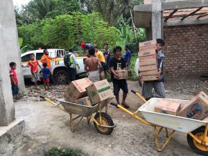 PT. Bukit Asam Salurkan Bantuan Korban Kebakaran Warga Desa Pulau Panggung Muara Enim