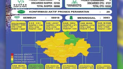 Update Situasi Terkini Coronavirus Disease (Covid-19) di Provinsi Sumatera Selatan