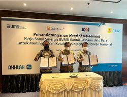 Sinergi BUMN : Amankan Pasokan Batu Bara, PLN Tandatangani HoA dengan PTBA dan KAI