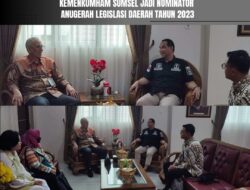 Kemenkumham Sumsel Jadi Nominator Anugerah Legislasi Daerah Tahun 2023