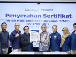 Bukit Asam (PTBA) Sukses Pertahankan Sertifikasi Sistem Manajemen Anti Penyuapan