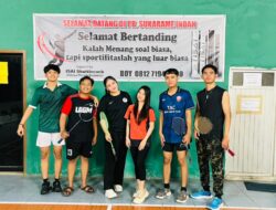 Gubernur Mahasiswa Fakultas Bisnis Syariah UIGM Palembang Gelar Silaturahmi Antar Mahasiswa Lintas Kampus Lewat Badminton