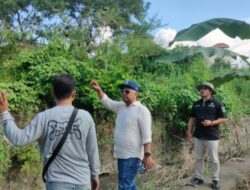 Jefran Azsyapputra Kadis PUPR Lahat Tinjau Lokasi Titik Banjir Air Lahangan Blok C Manggul
